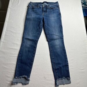 Rock & Republic Womens Jeans Denim Blue Frayed Hem Bootcut Size 8